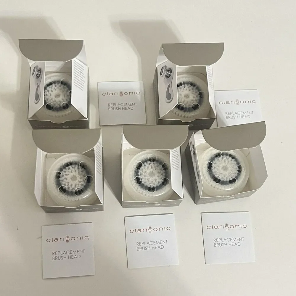 Clarisonic Skin Cleaning Replacement Brush Head for Sensitive Skin Lot of 5 NEW